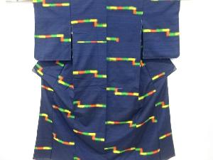 未使用品　抽象模様織出し手織り紬着物